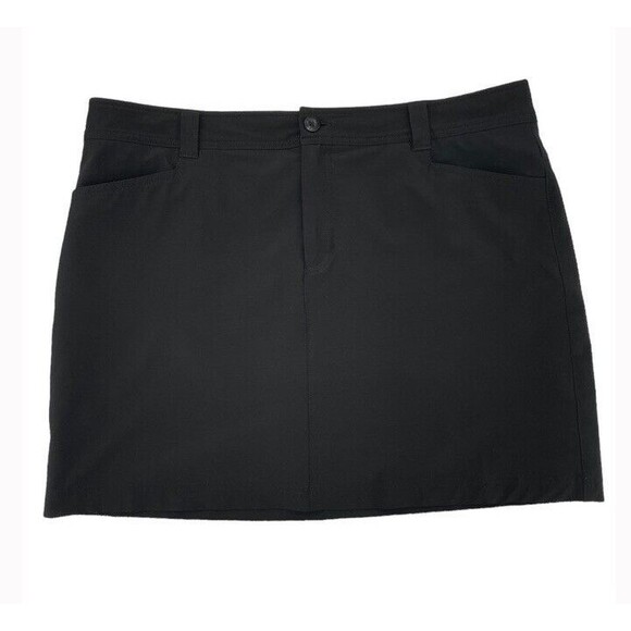 Eddie Bauer Skort Adventurer 2.0 Outdoor Lined Pockets Black Plus Size 16 EUC - Picture 1 of 11